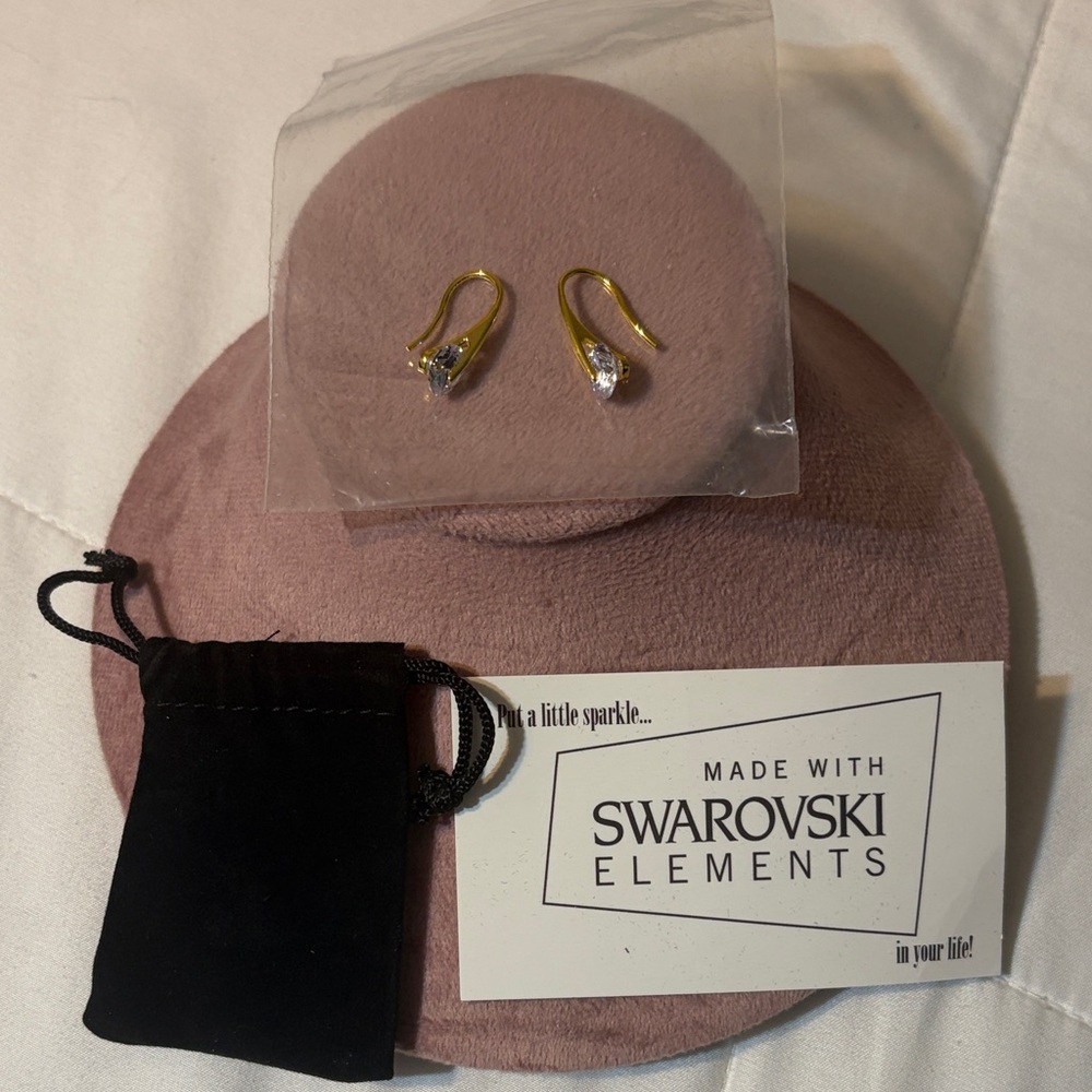 Swarovski Teardrop Earrings with Clear Crystals